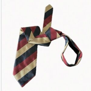 Paoli Striped Red, Blue, and Cream Tie 100% Silk 57”